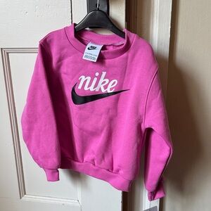 Nike Hot Pink Crew Sweatshirt + Black Flared pants!